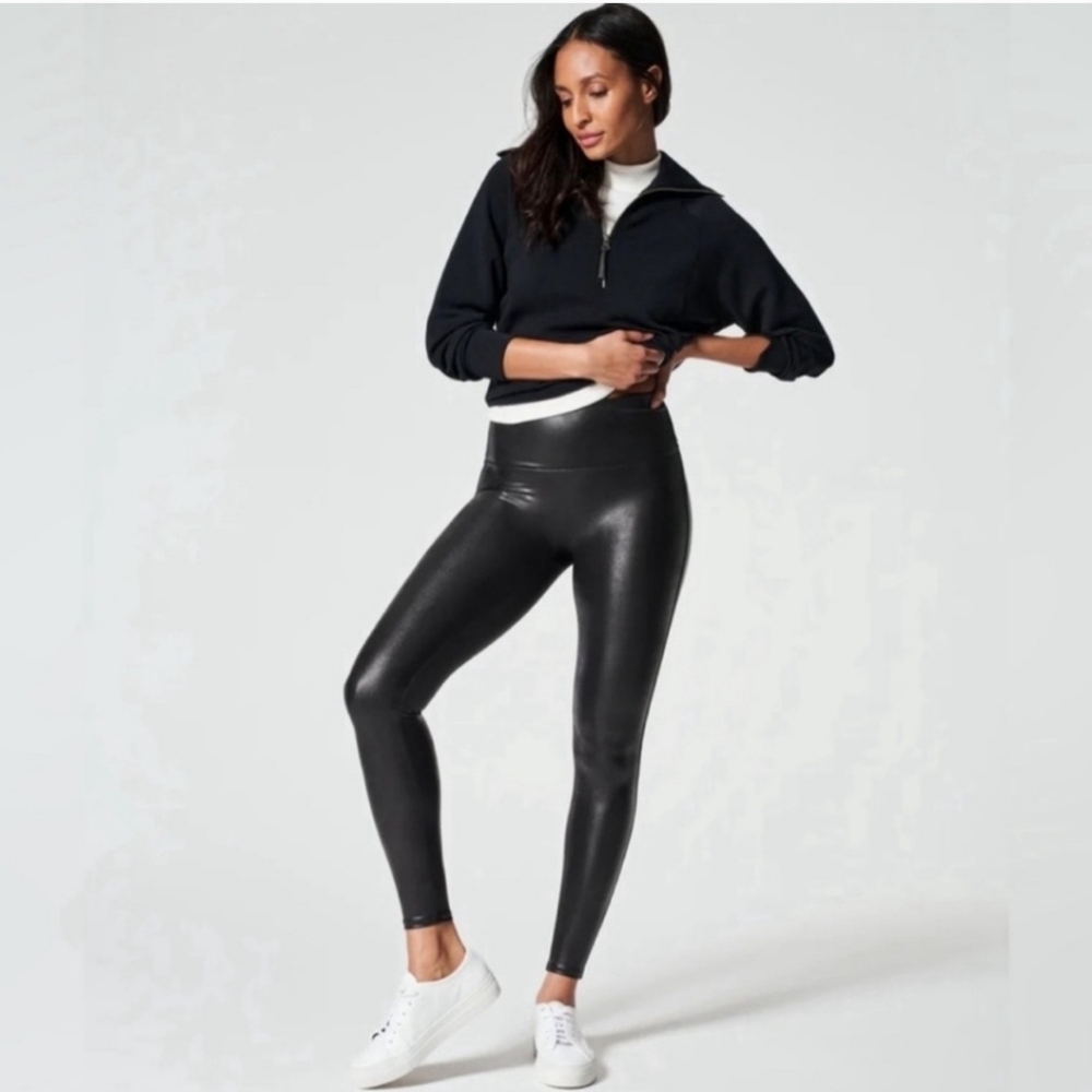Spanx  black faux leather leggings size S - Picture 13 of 13